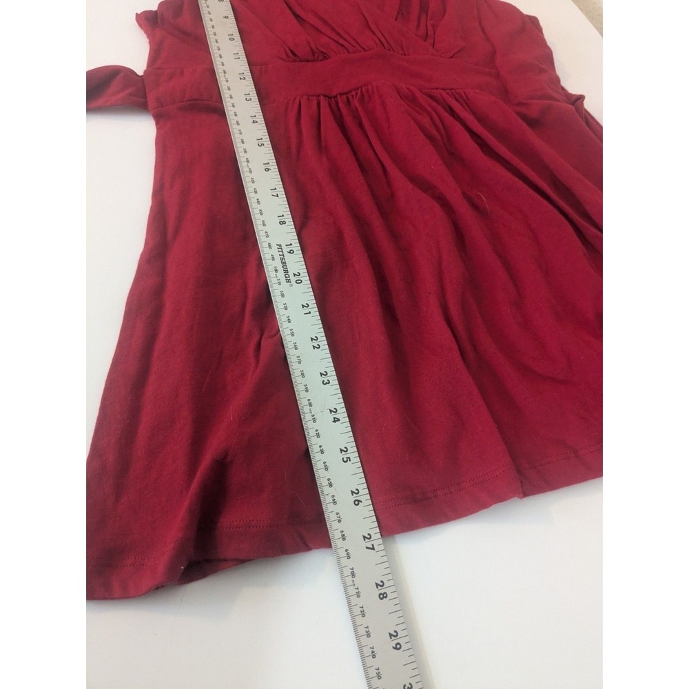LEI Jrs XL Red Y2K Boho Babydoll top Crochet Lace Sleeveless Empire Waist Tie - Picture 5 of 6